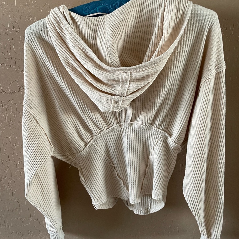 Free People Cream Hooded Women's Sweater